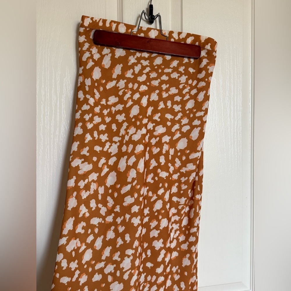 RESA Orange and Cream Patterned Midi Skirt - Size XS - Picture 3 of 6